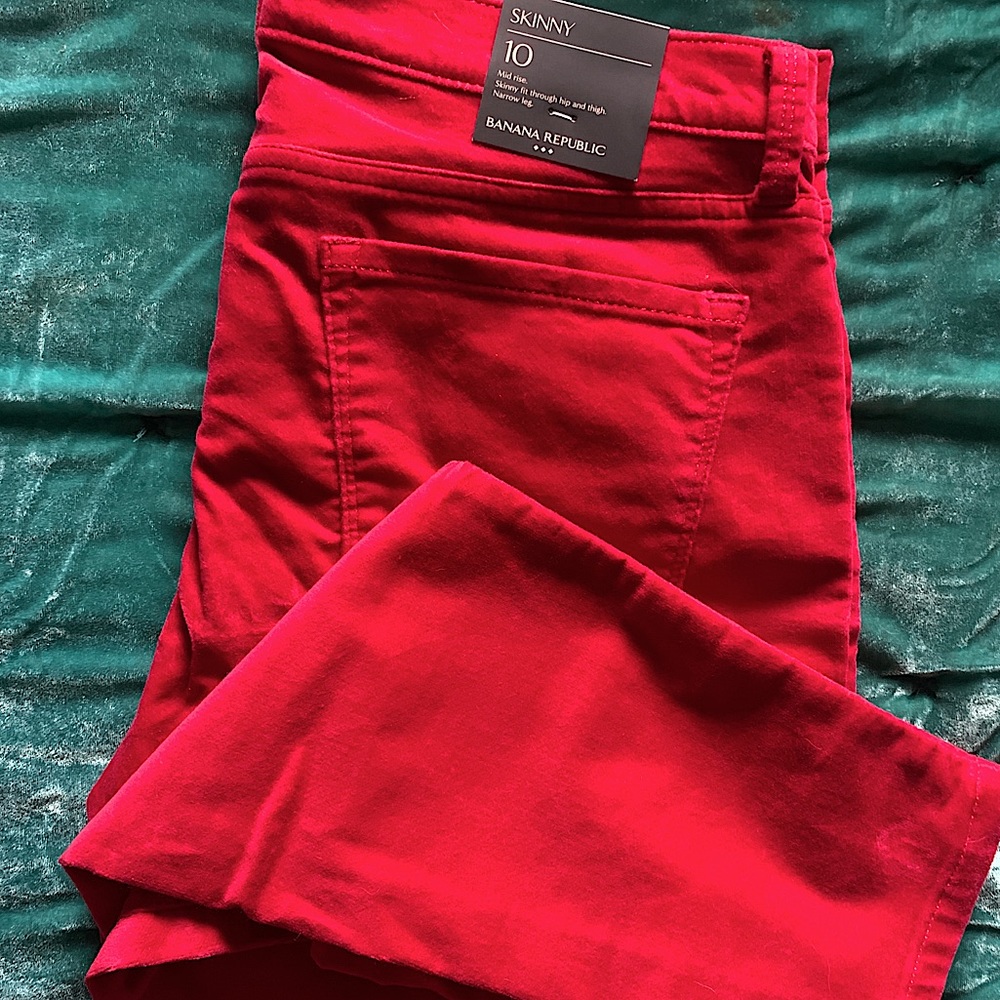 NWT Banana Republic size 10 skinny ankle jeans Red